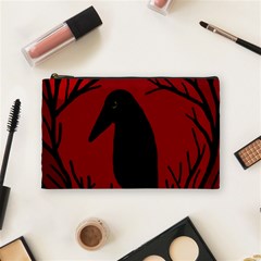 Halloween Raven - Red Cosmetic Bag (medium)  by Valentinaart