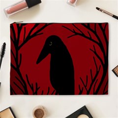 Halloween Raven - Red Cosmetic Bag (xl)