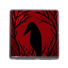 Halloween Raven - Red Memory Card Reader (square) by Valentinaart