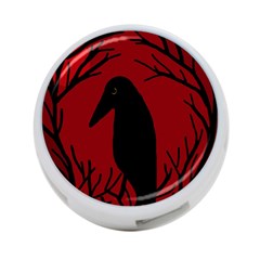 Halloween Raven - Red 4-port Usb Hub (one Side) by Valentinaart