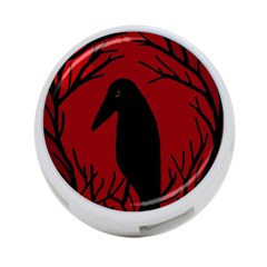 Halloween Raven - Red 4-port Usb Hub (two Sides)  by Valentinaart