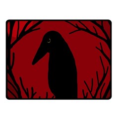 Halloween Raven - Red Fleece Blanket (small)