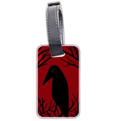 Halloween Raven - Red Luggage Tags (two Sides) by Valentinaart