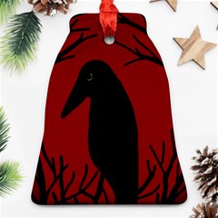 Halloween Raven - Red Ornament (bell) 