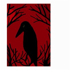 Halloween Raven - Red Small Garden Flag (two Sides) by Valentinaart