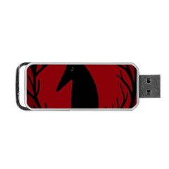 Halloween Raven - Red Portable Usb Flash (one Side)