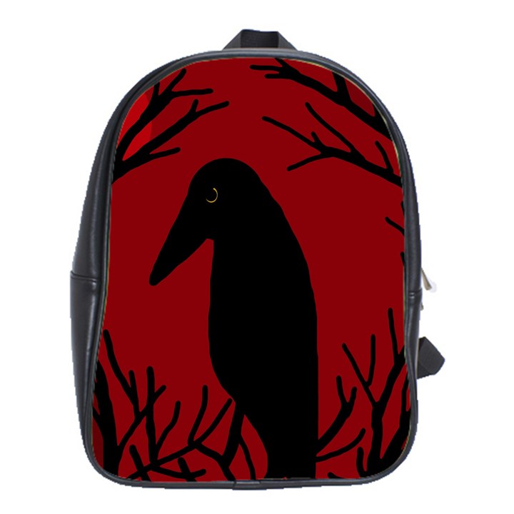 Halloween raven - red School Bags (XL) 