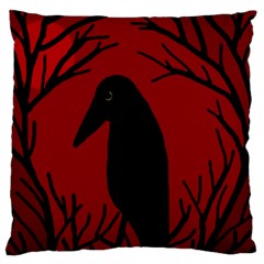 Halloween Raven - Red Standard Flano Cushion Case (one Side)