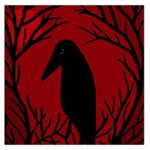 Halloween raven - red Large Satin Scarf (Square) Front