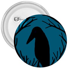 Halloween Raven - Blue 3  Buttons