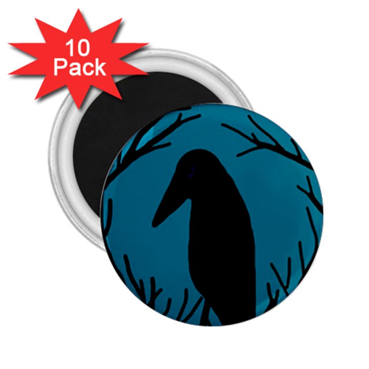 Halloween raven - Blue 2.25  Magnets (10 pack) 