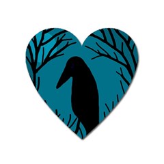 Halloween Raven - Blue Heart Magnet