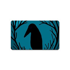 Halloween Raven - Blue Magnet (name Card)