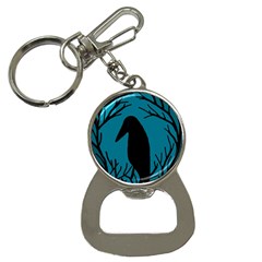 Halloween Raven - Blue Bottle Opener Key Chains by Valentinaart