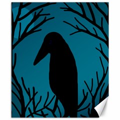 Halloween Raven - Blue Canvas 8  X 10  by Valentinaart