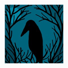 Halloween Raven - Blue Medium Glasses Cloth (2-side) by Valentinaart