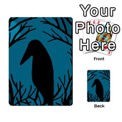 Halloween Raven - Blue Multi-purpose Cards (rectangle)  by Valentinaart