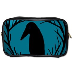 Halloween Raven - Blue Toiletries Bags by Valentinaart