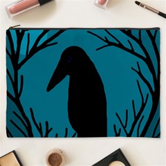 Halloween Raven - Blue Cosmetic Bag (xxxl)  by Valentinaart