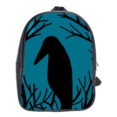 Halloween Raven - Blue School Bags (xl) 