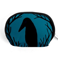 Halloween Raven - Blue Accessory Pouches (medium)  by Valentinaart