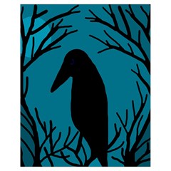 Halloween Raven - Blue Drawstring Bag (small) by Valentinaart