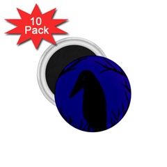 Halloween Raven - Deep Blue 1 75  Magnets (10 Pack)  by Valentinaart