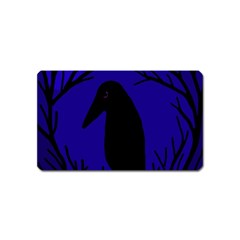 Halloween Raven - Deep Blue Magnet (name Card)