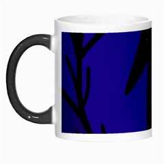 Halloween Raven - Deep Blue Morph Mugs by Valentinaart