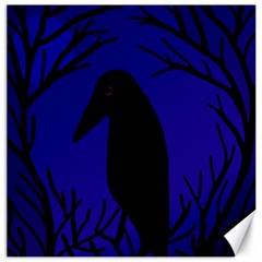 Halloween Raven - Deep Blue Canvas 12  X 12  