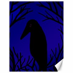 Halloween Raven - Deep Blue Canvas 12  X 16  