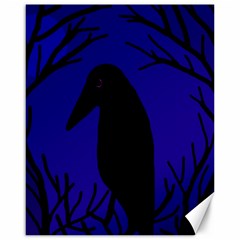 Halloween Raven - Deep Blue Canvas 16  X 20  