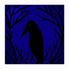 Halloween Raven - Deep Blue Medium Glasses Cloth by Valentinaart