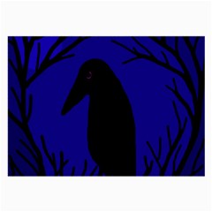 Halloween Raven - Deep Blue Large Glasses Cloth by Valentinaart