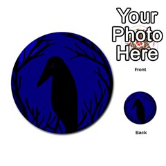 Halloween Raven - Deep Blue Multi-purpose Cards (round)  by Valentinaart