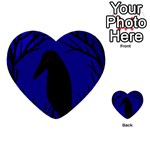 Halloween raven - deep blue Multi-purpose Cards (Heart)  Front 1