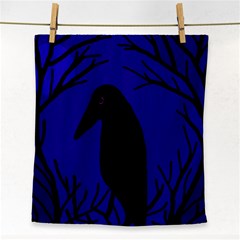 Halloween Raven - Deep Blue Face Towel