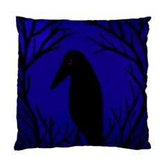 Halloween Raven - Deep Blue Standard Cushion Case (two Sides) by Valentinaart