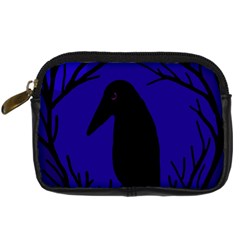 Halloween Raven - Deep Blue Digital Camera Cases by Valentinaart