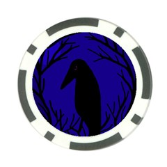 Halloween Raven - Deep Blue Poker Chip Card Guards (10 Pack) 