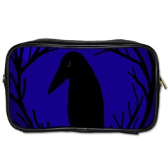 Halloween Raven - Deep Blue Toiletries Bags by Valentinaart