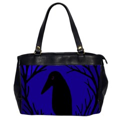 Halloween Raven - Deep Blue Office Handbags (2 Sides) 