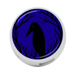 Halloween Raven - Deep Blue 4-port Usb Hub (two Sides)  by Valentinaart