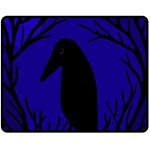 Halloween raven - deep blue Fleece Blanket (Medium)  60 x50  Blanket Front