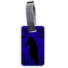 Halloween Raven - Deep Blue Luggage Tags (one Side)  by Valentinaart