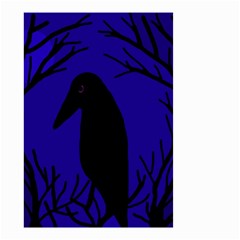 Halloween Raven - Deep Blue Small Garden Flag (two Sides)