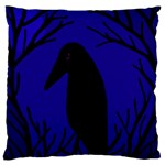 Halloween raven - deep blue Large Cushion Case (One Side) Front