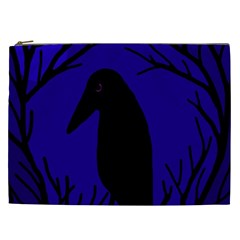 Halloween Raven - Deep Blue Cosmetic Bag (xxl)  by Valentinaart