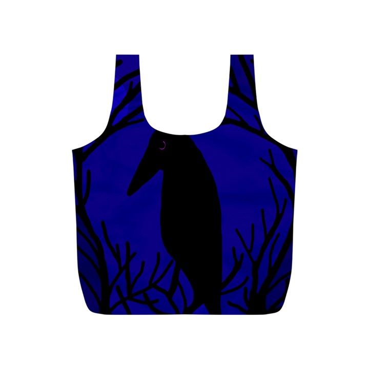 Halloween raven - deep blue Full Print Recycle Bags (S) 