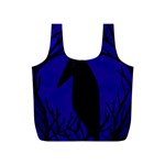 Halloween raven - deep blue Full Print Recycle Bags (S)  Back